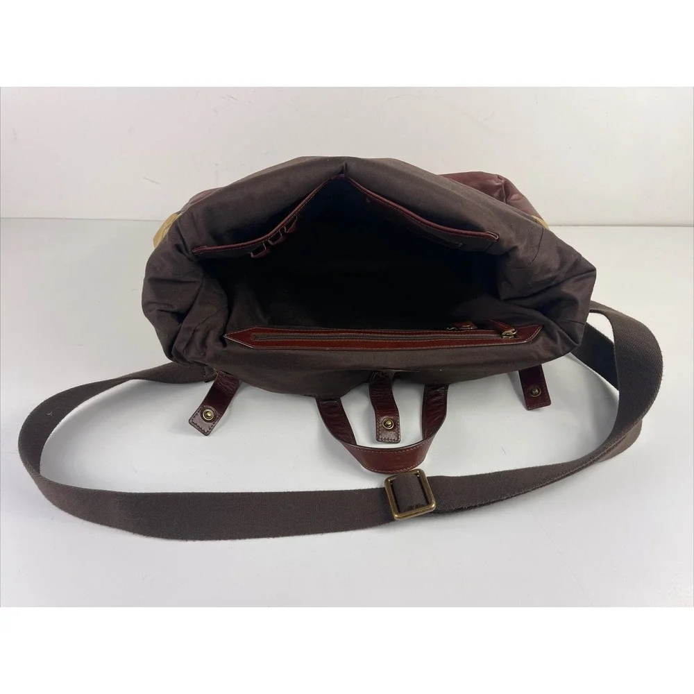 Fossil Vintage Canvas And‎ Leather Tote Bag Purse